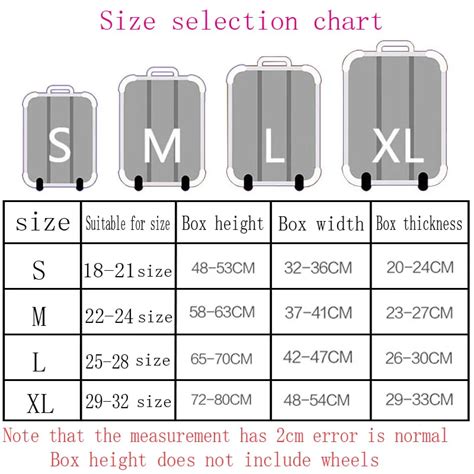 american tourister suitcase size chart.